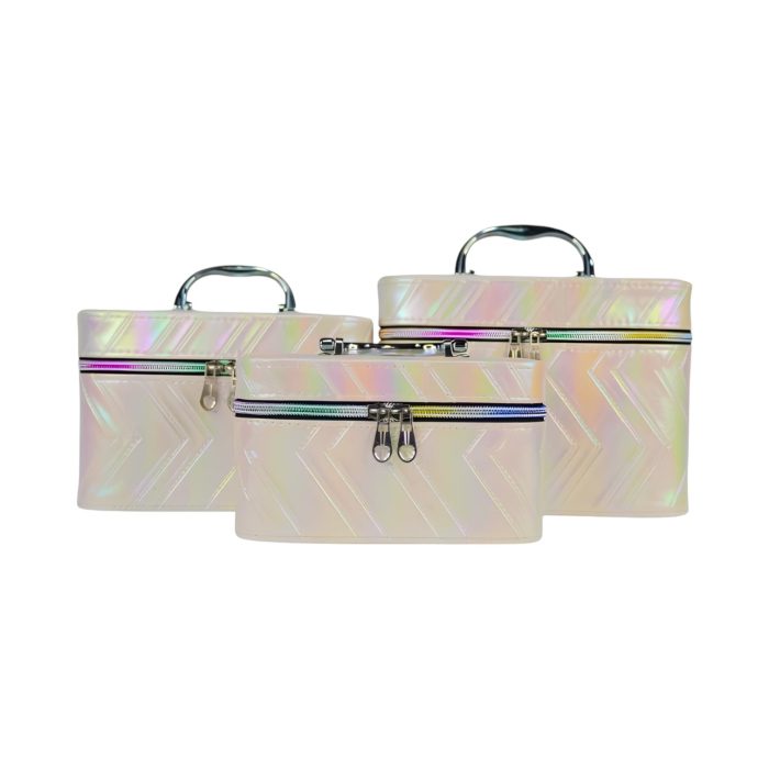 Estuches para artículos de maquillaje zigzag efecto tornasol - Imagen 3