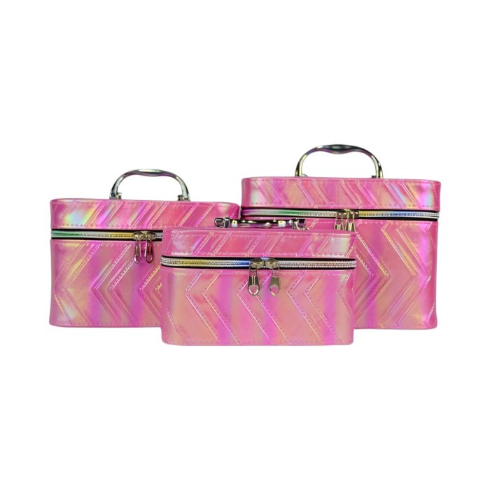 Estuches para artículos de maquillaje zigzag efecto tornasol - Imagen 4