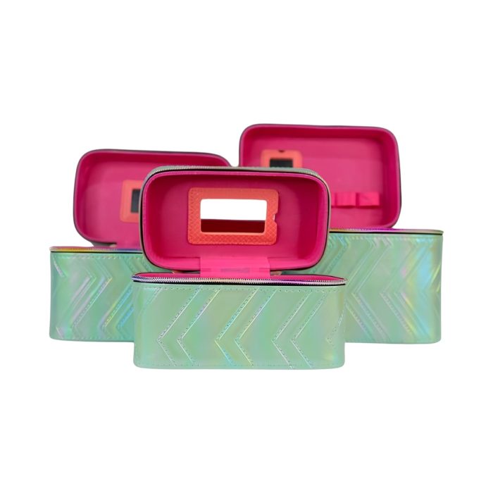 Estuches para artículos de maquillaje zigzag efecto tornasol - Imagen 2
