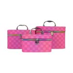 Estuches para artículos de maquillaje con cuadrados texturizados - Imagen 4