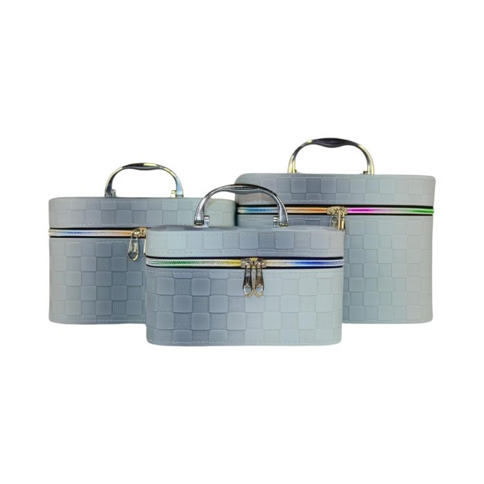 Estuches para artículos de maquillaje con cuadrados texturizados - Imagen 5