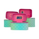 Estuches para artículos de maquillaje con cuadrados texturizados - Imagen 2