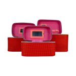 Estuches para artículos de maquillaje textura mimbre - Imagen 2