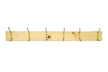 Perchero de madera para pared de 6 ganchos