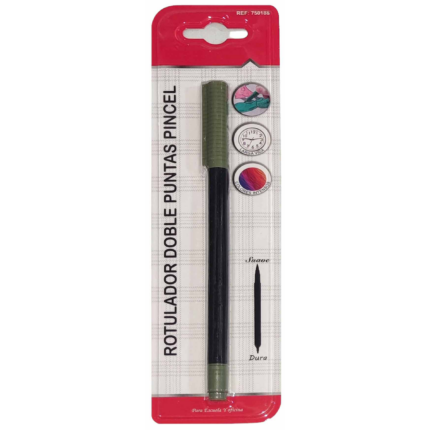 Rotulador doble punta gris cemento
