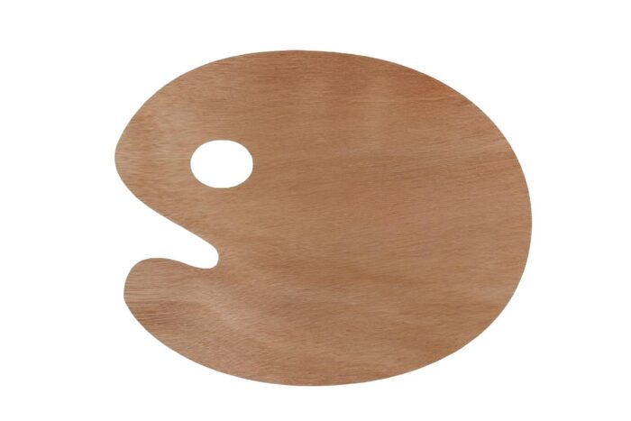 800333-1 Paleta mezcladora de madera ovalada, mediano 24x30 cm - Imagen 1