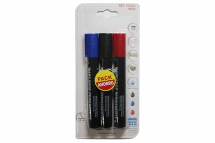 Pack de 3 marcadores permanente 3 colores 3,0mm