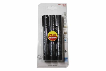 Pack de 3 marcadores permanente negro 3mm