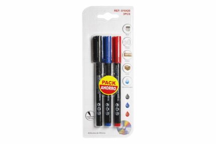 Pack 3 marcadores permanentes 3 colores 1,0mm