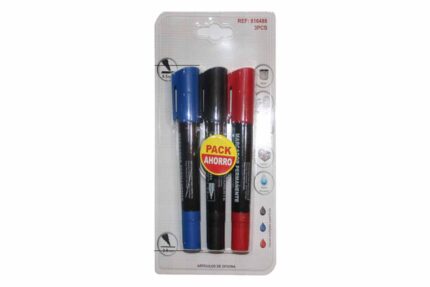 Pack de 3 marcadores permanente 3 colores
