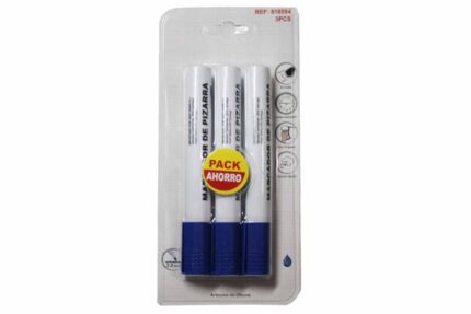 Pack 3 marcadores de pizarra azul 3,0mm