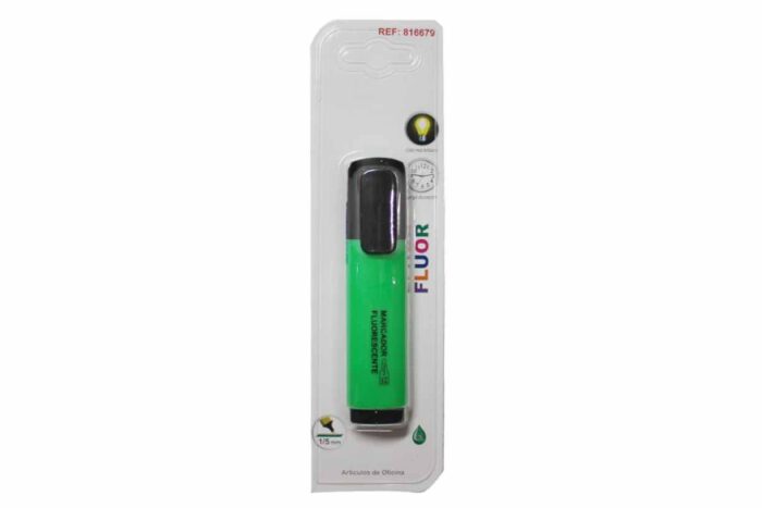 816679 Destacador Rectangular verde flúor - Imagen 1