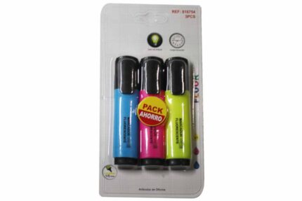 Pack de 3 destacadores rectangulares