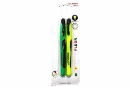 Par destacadores Fluor Verde y Amarillo