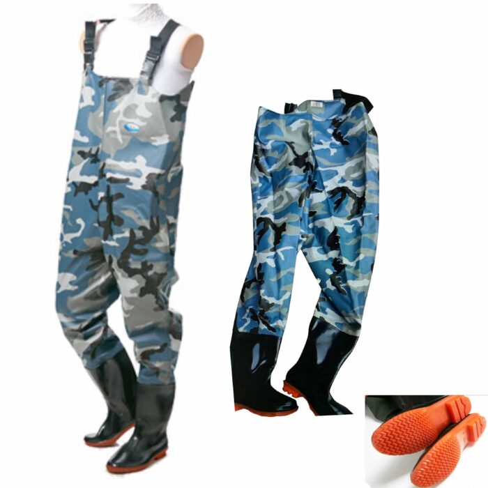Wader de pesca camuflaje de color azul - Imagen 1