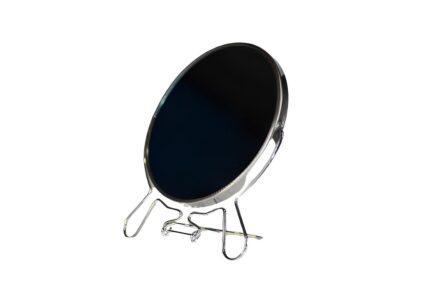 Espejo de 15,2cm redondo aluminio con soporte de alambre