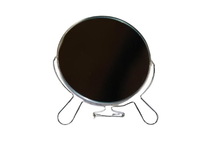 Espejo de 17,7cm redondo aluminio con soporte de alambre - Imagen 3