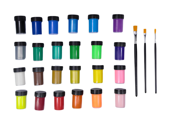 Set de temperas acrilicas 24, + 3 pinceles - Imagen 1