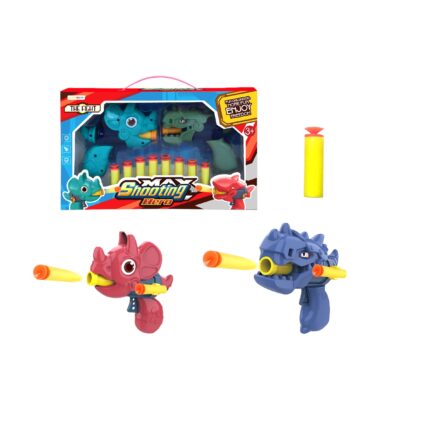 Set lanzadores de dinosaurios Ceratosaurios y Triceratops