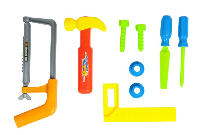 Set herramientas 9 piezas con sierra café o gris TOOL - Imagen 2