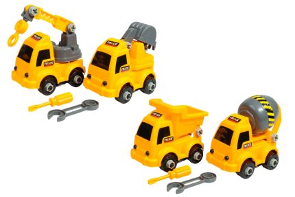 Dos juguetes de autos de construcción