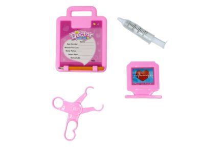 Set doctor con estetoscopio o ficha de paciente mas lápiz