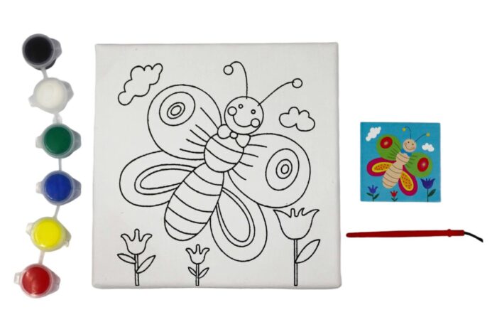 Bastidor tela diseño 15x15cm y set de pintura (Stock con defecto) - Imagen 2