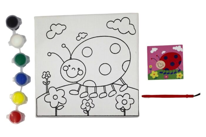 Bastidor tela diseño 15x15cm y set de pintura (Stock con defecto) - Imagen 3