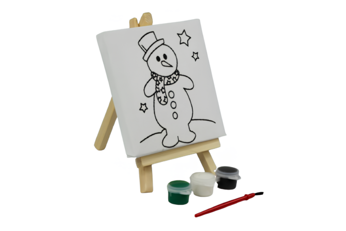 Atril y bastidor de tela diseño 11x11cm y set de pintura (Stock con defecto) - Imagen 2