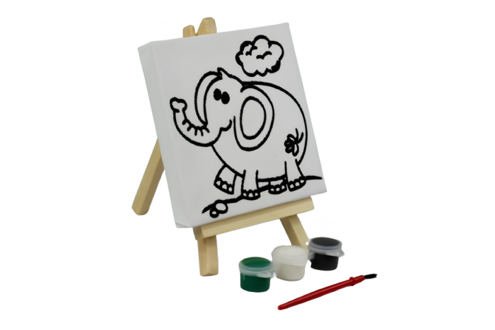 Atril y bastidor de tela diseño 11x11cm y set de pintura (Stock con defecto) - Imagen 5