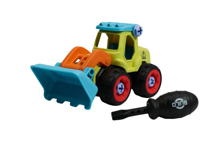 Autitos de construcción armables celeste y amarillo - Imagen 5