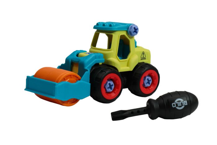 Autitos de construcción armables celeste y amarillo - Imagen 4