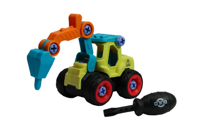 Autitos de construcción armables celeste y amarillo - Imagen 3