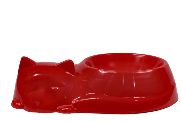 Plato de comida con forma de gato durmiendo - Imagen 3