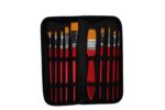 Estuche con un set de 10 pinceles para técnica acuarela