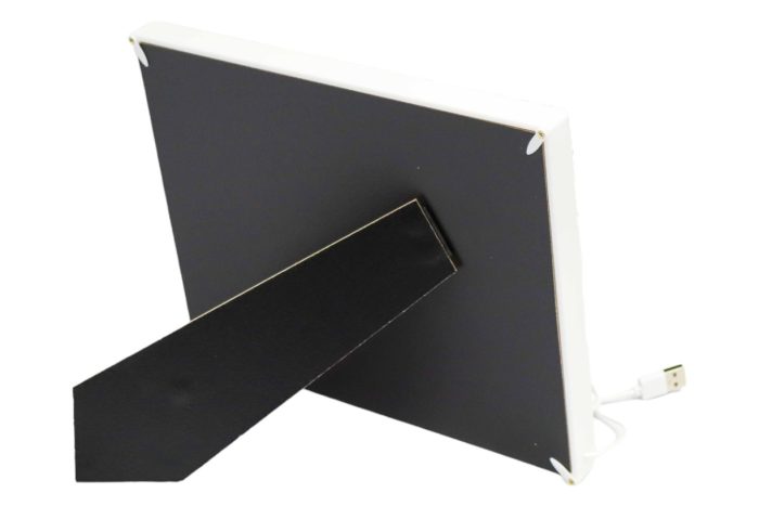 Marco Plateado Para Dos Fotos 20x25cm Luz Led Flor - Imagen 5