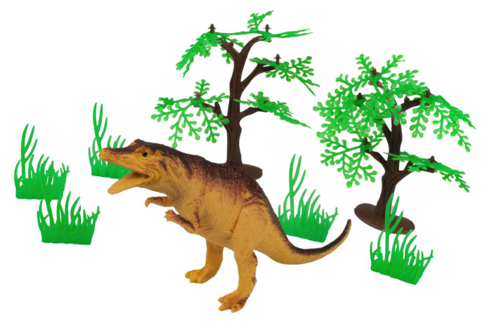 Bolsa con animales de la prehistoria, arboles y césped - Imagen 7