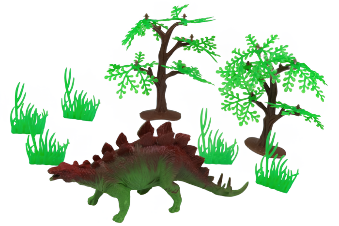 Bolsa con animales de la prehistoria, arboles y césped - Imagen 4