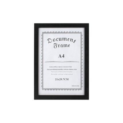 Marco de foto negro tamaño A4 elegante para pared