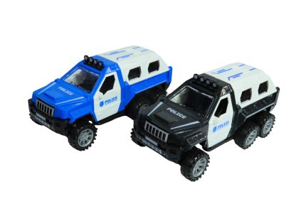 Camioneta policial lanzador vapor