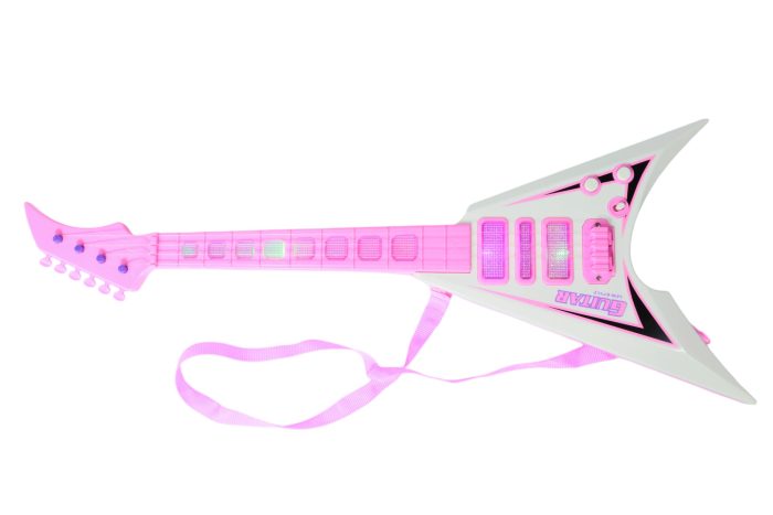 Guitarra en V de juguete morada o rosada - Imagen 2