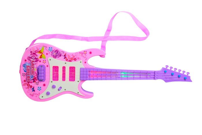 Guitarra strato de juguete rosada - Imagen 1