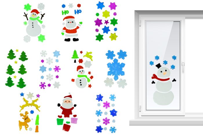 Adhesivos Gel de navidad ventana 11 diseños - Imagen 1