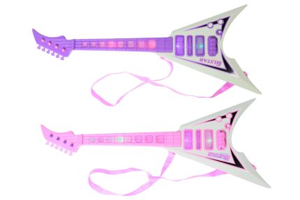 Guitarra en V de juguete morada o rosada