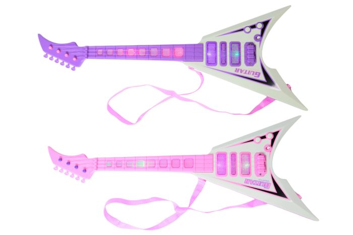 Guitarra en V de juguete morada o rosada - Imagen 1