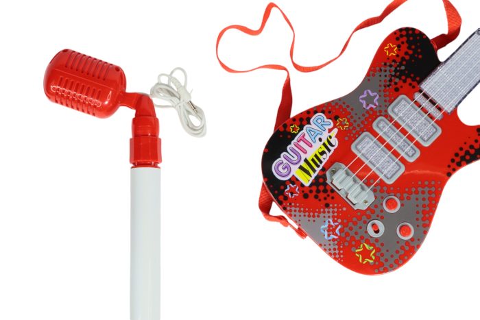 Guitarra Telecaster mas micrófono roja - Imagen 1
