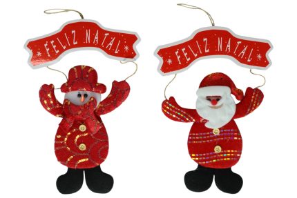 Adornos navideño para puertas, viejito pascuero y muñeco de nieve