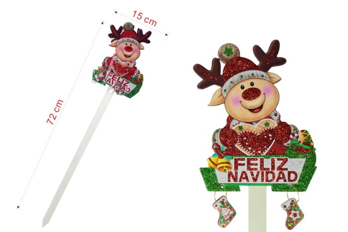 Estacas de jardín navideñas 72X15cm - Imagen 1