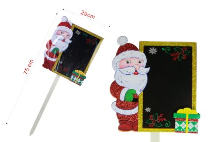 Estacas de jardín navideñas con pizarra 75x29
