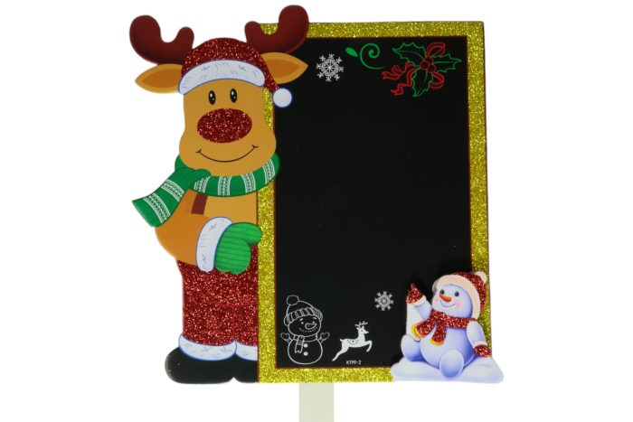 Estacas de jardín navideñas con pizarra 75x29 - Imagen 2